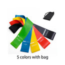 Conjunto de 5 faixas elásticas de resistência para ioga, musculação, pilates, exercícios, faixas expansoras, cinto, equipamento de fitness