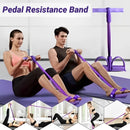 Tensor de pedal de quatro tubos, equipamento de fitness doméstico multifuncional, corda elástica para fortalecimento abdominal e ioga