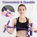 Tensor de pedal de quatro tubos, equipamento de fitness doméstico multifuncional, corda elástica para fortalecimento abdominal e ioga