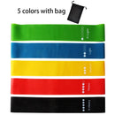 Conjunto de 5 faixas elásticas de resistência para ioga, musculação, pilates, exercícios, faixas expansoras, cinto, equipamento de fitness