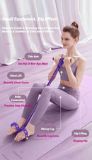 Tensor de pedal de quatro tubos, equipamento de fitness doméstico multifuncional, corda elástica para fortalecimento abdominal e ioga