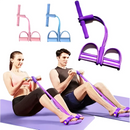 Tensor de pedal de quatro tubos, equipamento de fitness doméstico multifuncional, corda elástica para fortalecimento abdominal e ioga