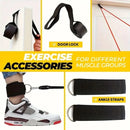 Conjunto de 11 faixas de resistência de TPE, faixas de resistência com âncora de porta, alças, bolsa de transporte, tiras de tornozelo para pernas, faixas de exercícios