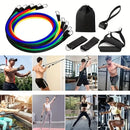 Conjunto de 11 faixas de resistência de TPE, faixas de resistência com âncora de porta, alças, bolsa de transporte, tiras de tornozelo para pernas, faixas de exercícios