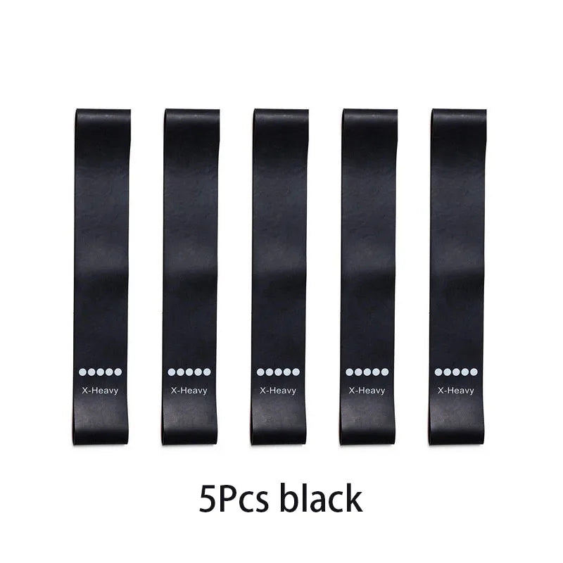 Conjunto de 5 faixas elásticas de resistência para ioga, musculação, pilates, exercícios, faixas expansoras, cinto, equipamento de fitness