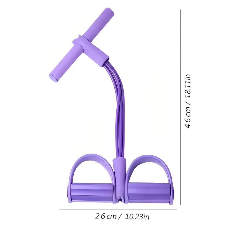 Tensor de pedal de quatro tubos, equipamento de fitness doméstico multifuncional, corda elástica para fortalecimento abdominal e ioga