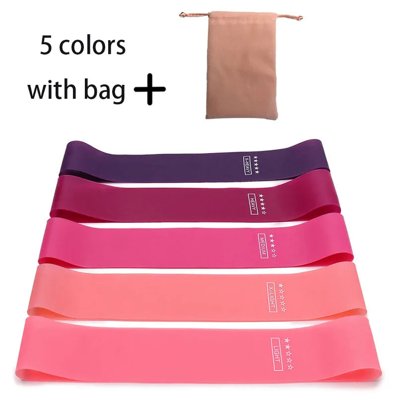 Conjunto de 5 faixas elásticas de resistência para ioga, musculação, pilates, exercícios, faixas expansoras, cinto, equipamento de fitness