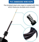 Com rolamentos de esferas, corda de pular de arame ajustável e sem emaranhamento, com alças de espuma para exercícios em casa e corpo esguio