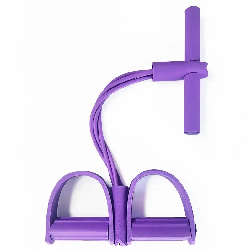 Tensor de pedal de quatro tubos, equipamento de fitness doméstico multifuncional, corda elástica para fortalecimento abdominal e ioga