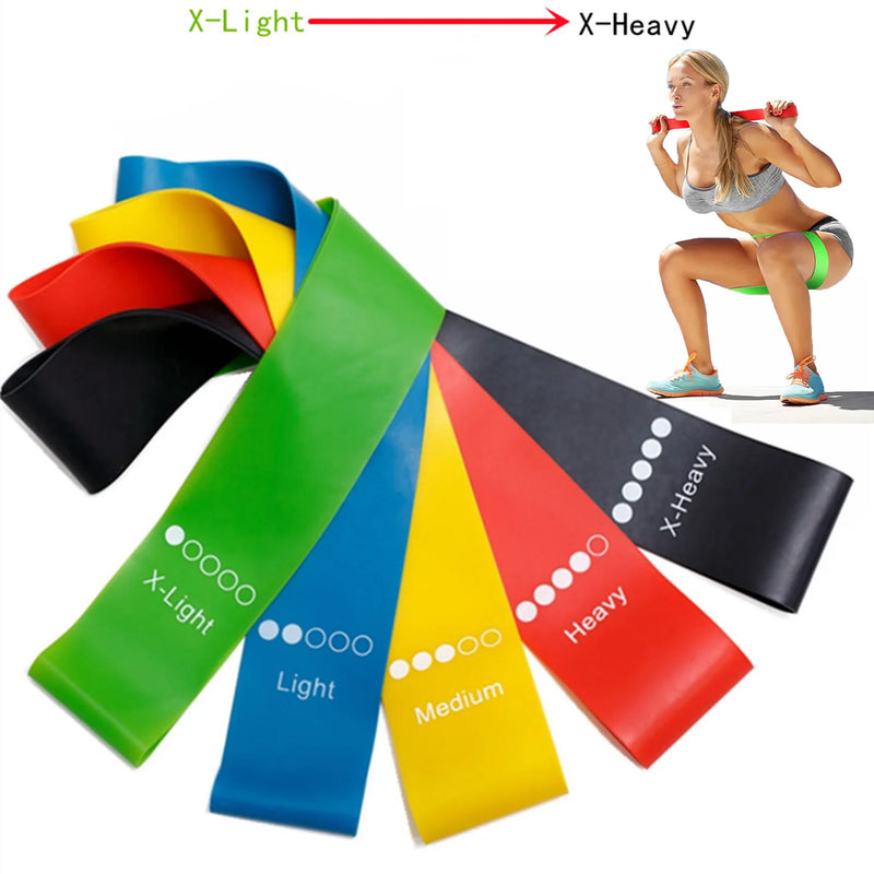 Conjunto de 5 faixas elásticas de resistência para ioga, musculação, pilates, exercícios, faixas expansoras, cinto, equipamento de fitness
