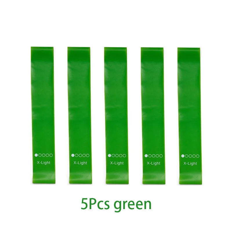 Conjunto de 5 faixas elásticas de resistência para ioga, musculação, pilates, exercícios, faixas expansoras, cinto, equipamento de fitness