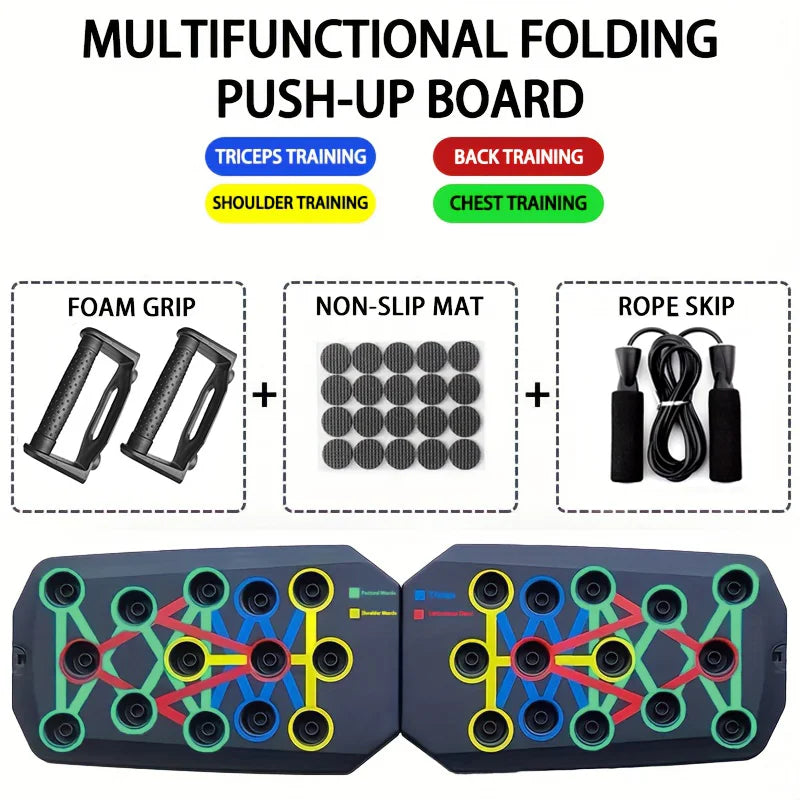 Prancha de flexão multifuncional portátil - Dispositivo de treinamento muscular e fitness Conjunto de exercícios em casa Barra de flexão dobrável Resistência